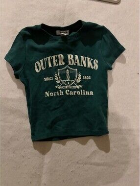 Outer Banks North Carolina Kids Small Green T-Shirt (small)